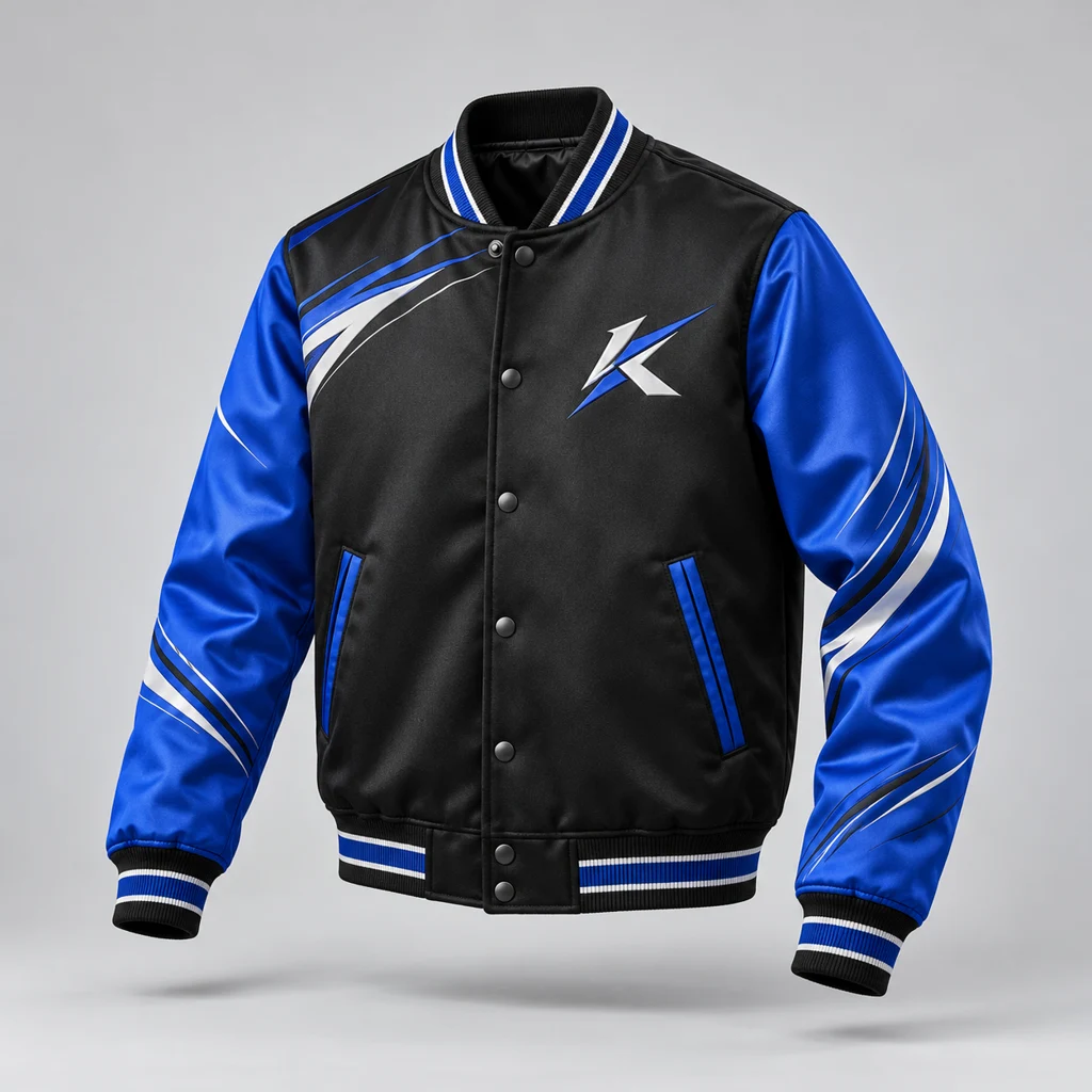 Night Circuit Jacket in Black / Blue, front view